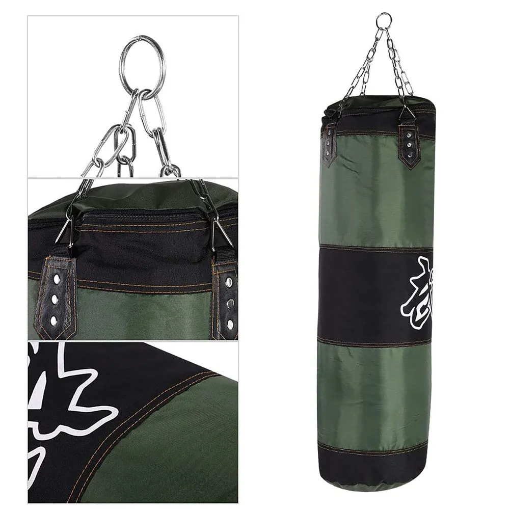 Boxing Kick Hanging Sandbag Punching Bag Gloves Guard Kit