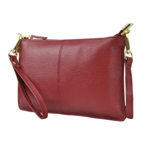 Burgundy NGIL Genuine Leather Wristlet Crossbody Bag
