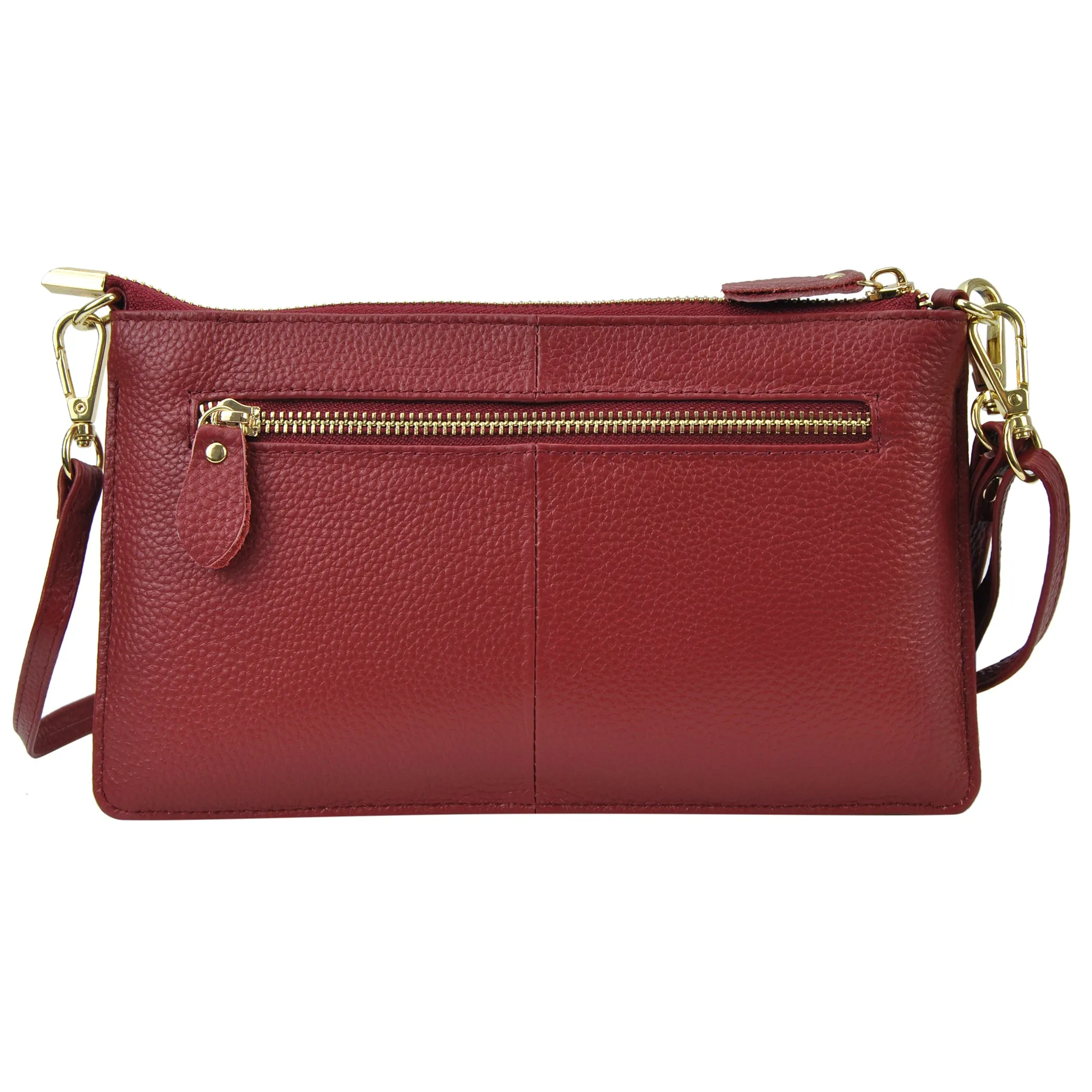 Burgundy NGIL Genuine Leather Wristlet Crossbody Bag