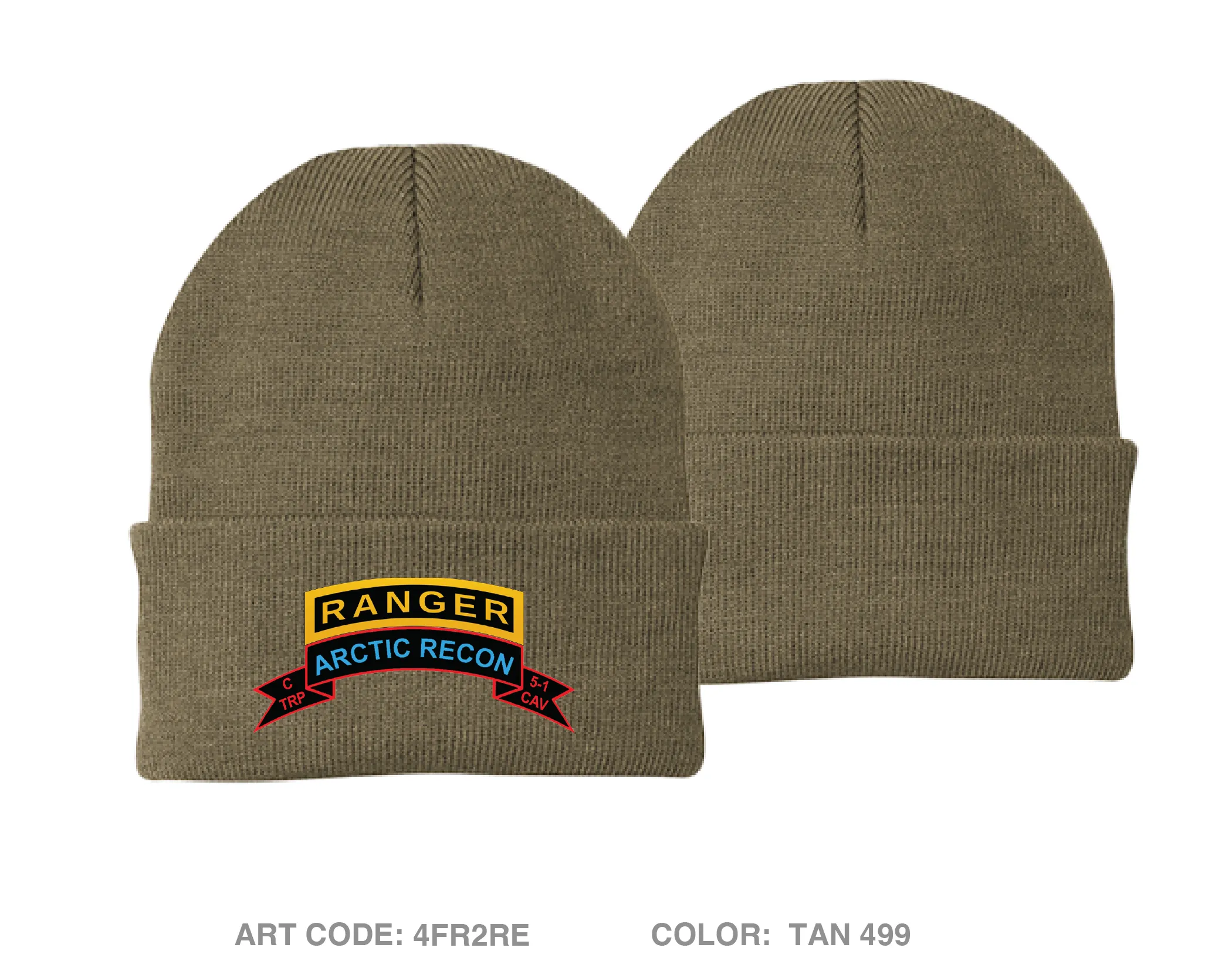 C-TROOP, 5-1 CAV Embroidered Knit Beanie - 4FR2RE