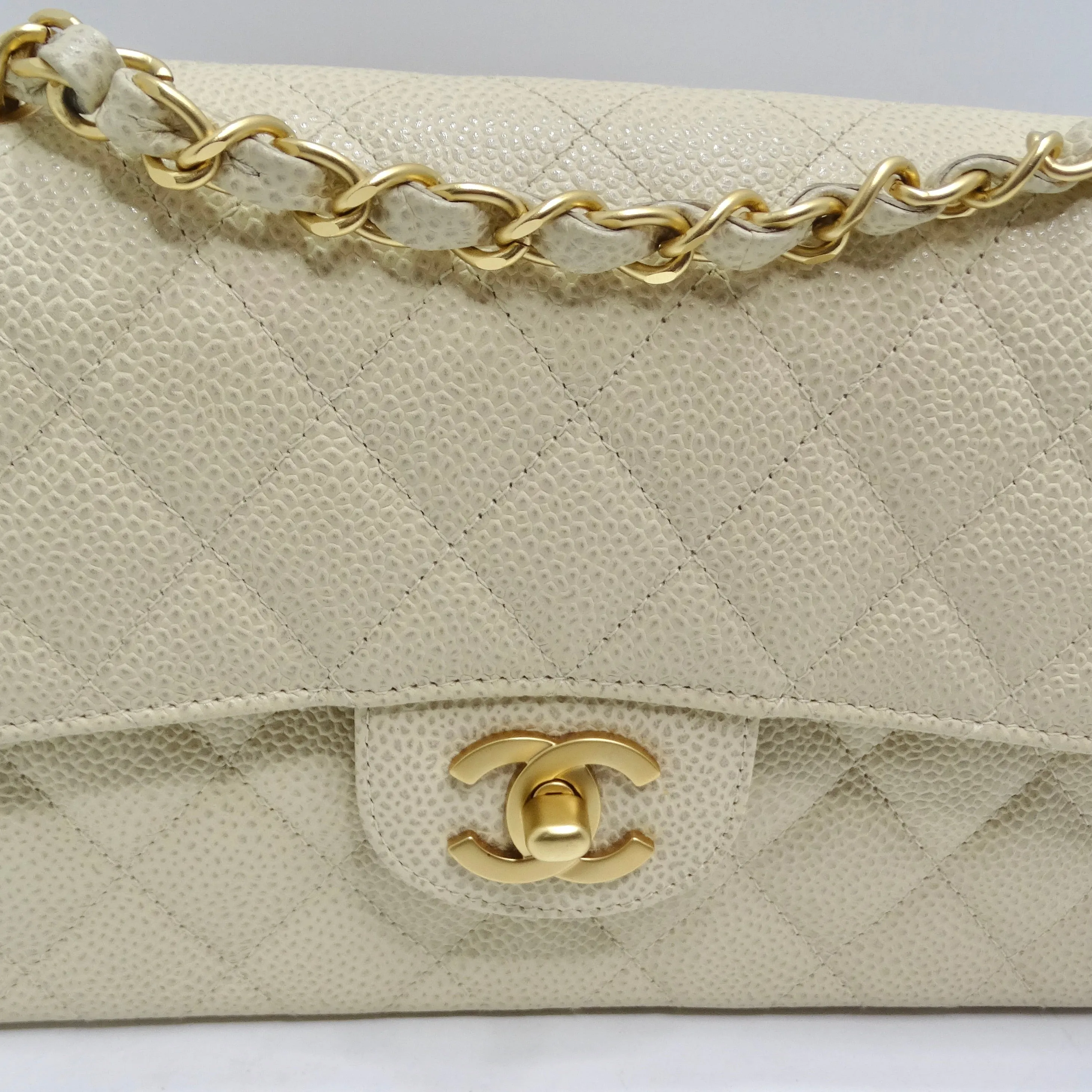 Chanel Caviar Quilted Small Double Flap White