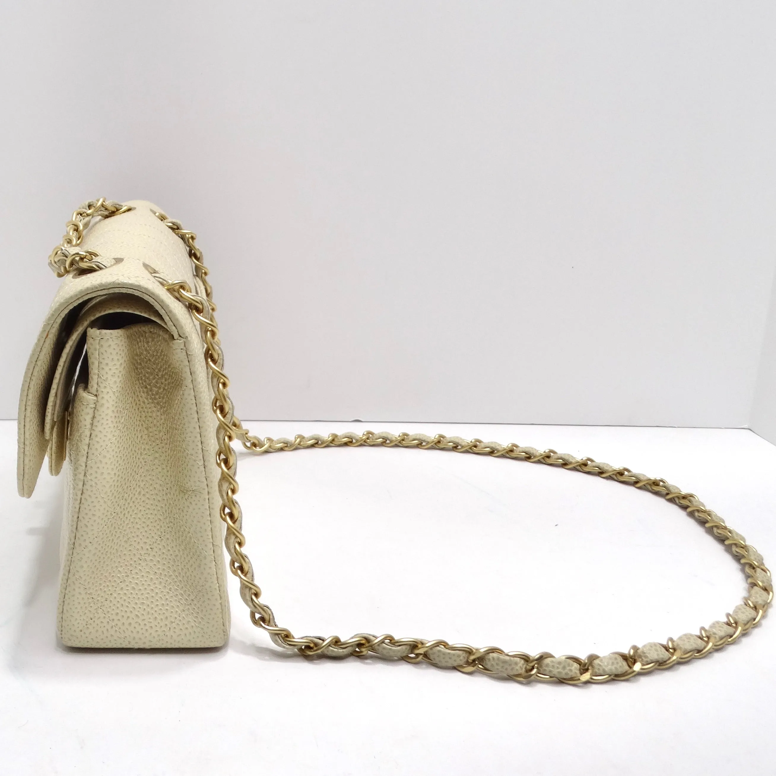 Chanel Caviar Quilted Small Double Flap White