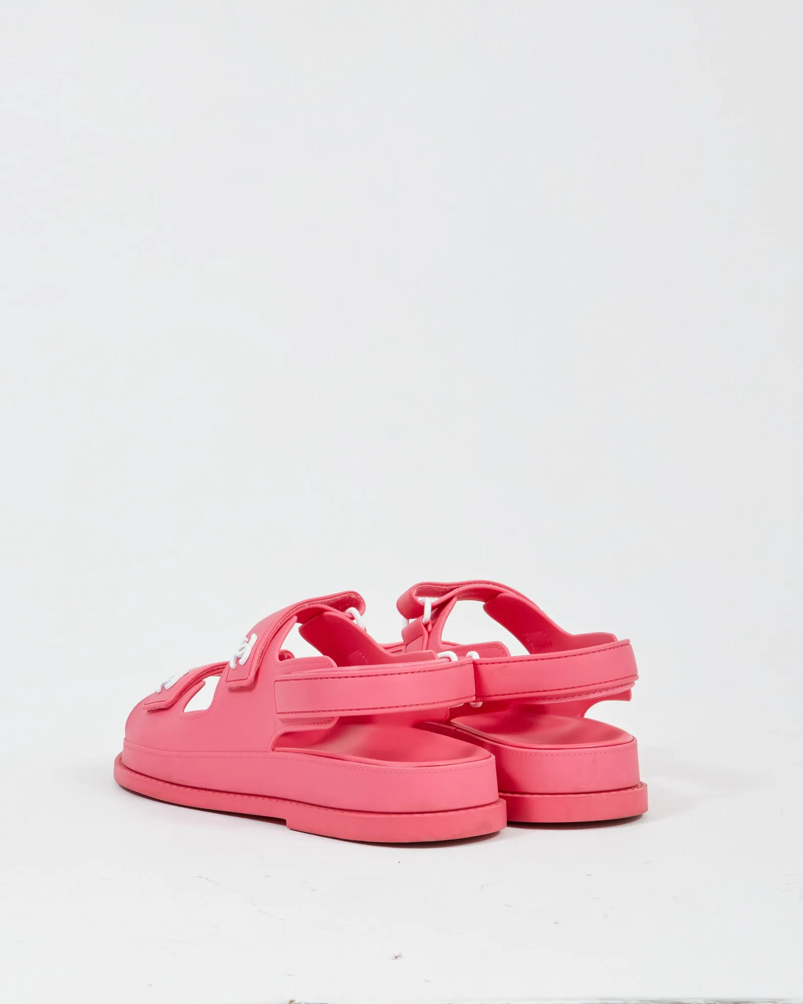 Chanel Fuchsia Rubber Strap Dad Sandal - 40