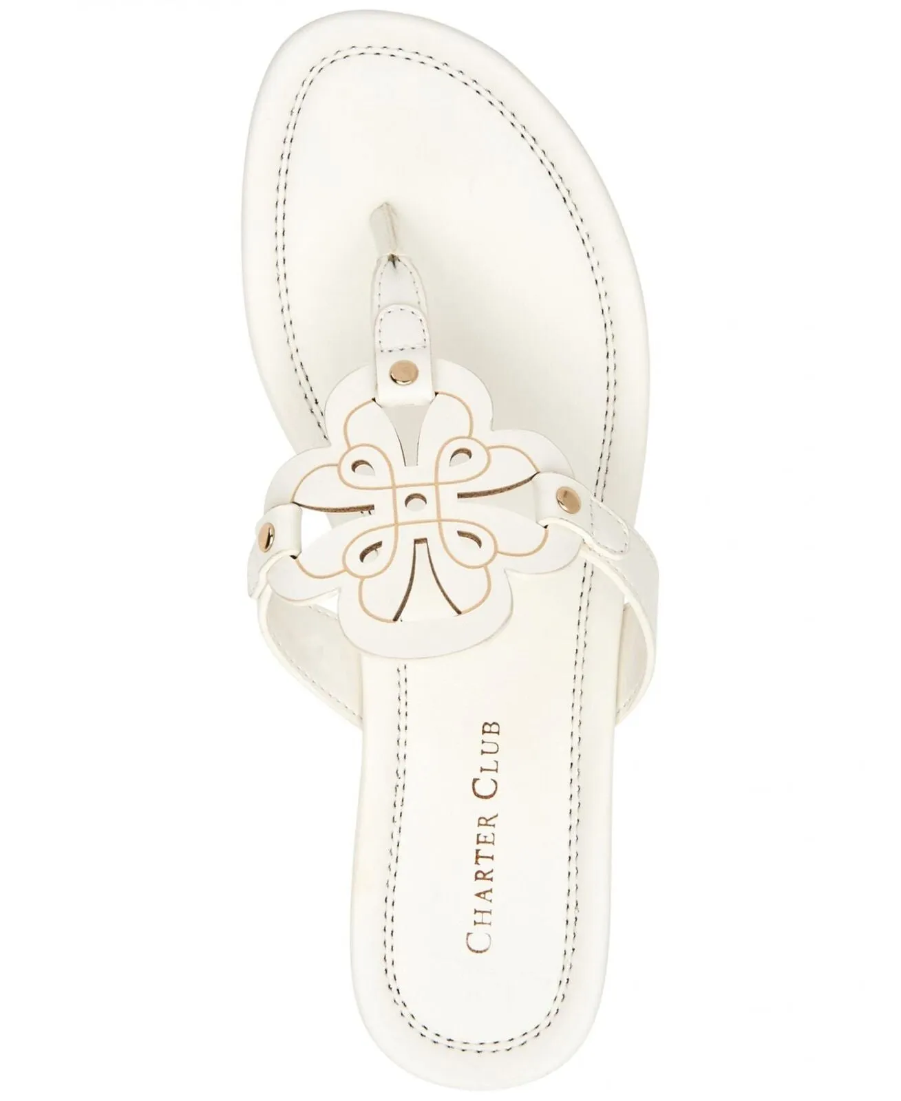 Charter Club Womens Penelopee Slides Wedge Sandals 10009958900 White 5.5M