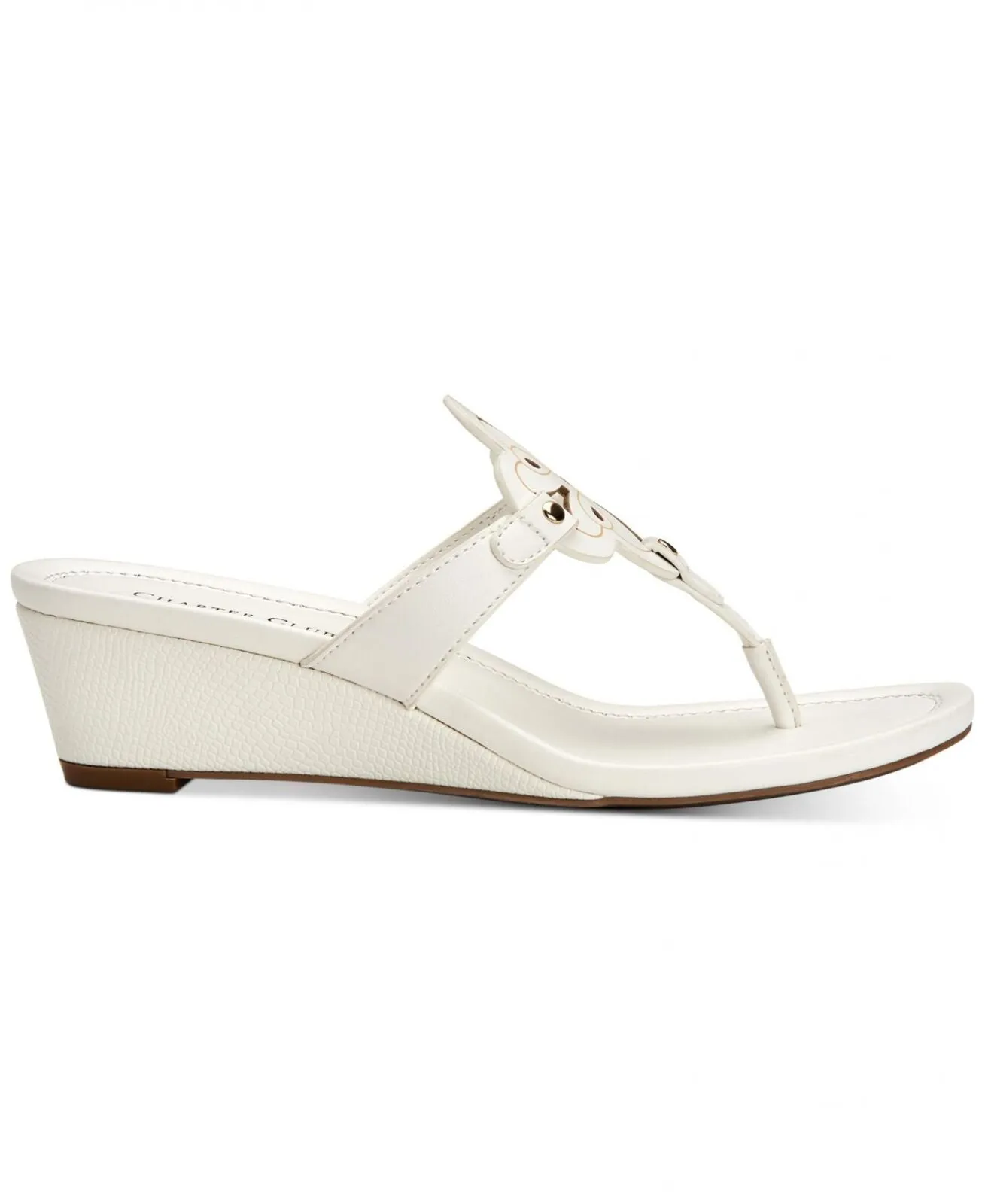 Charter Club Womens Penelopee Slides Wedge Sandals 10009958900 White 5.5M