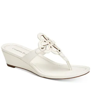 Charter Club Womens Penelopee Slides Wedge Sandals 10009958900 White 5.5M