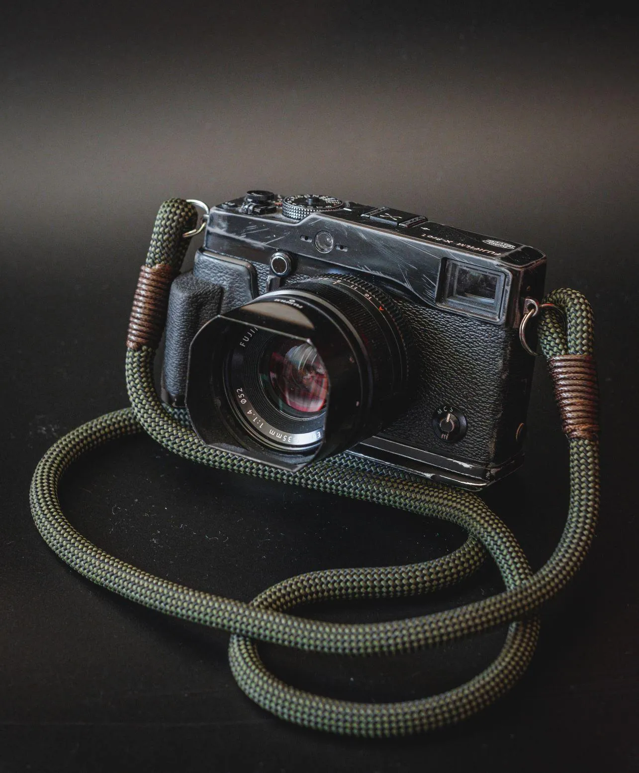 Checkered Olive/Black Camera Strap
