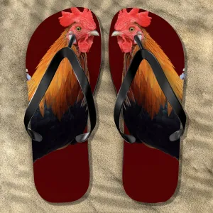 Chicken Rooster Flip Flops