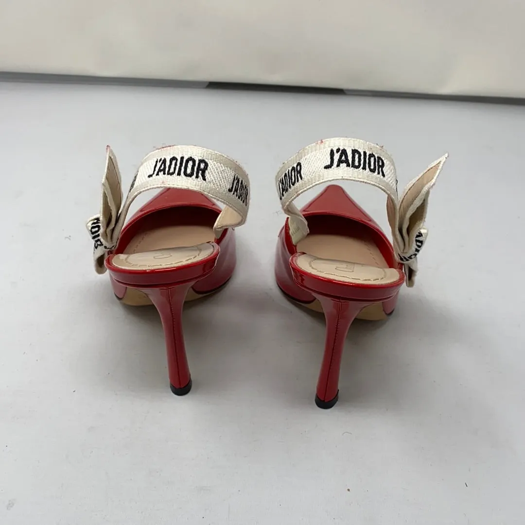 Christian Dior J'Adiore Red Patent Leather Slingback