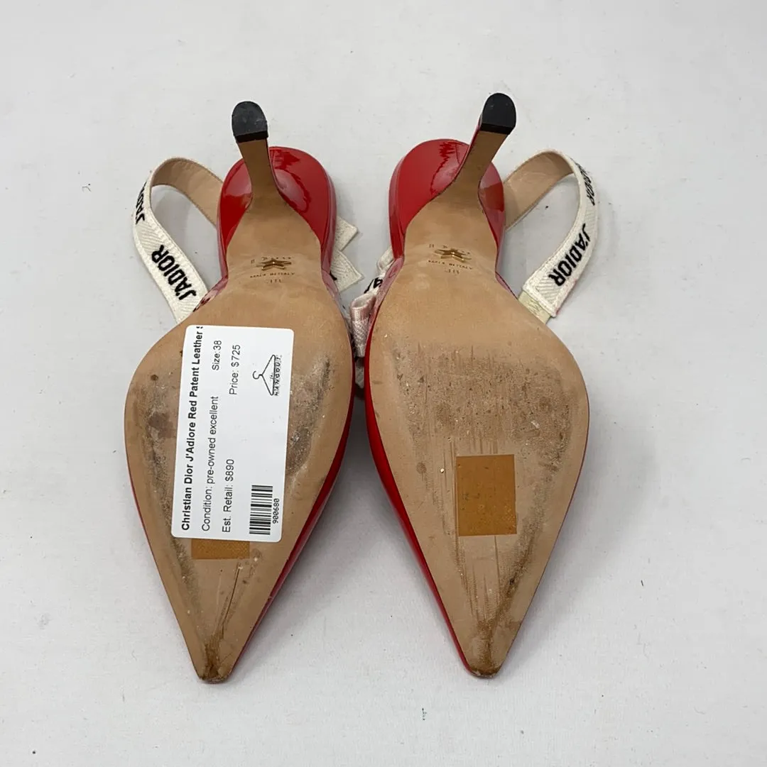 Christian Dior J'Adiore Red Patent Leather Slingback