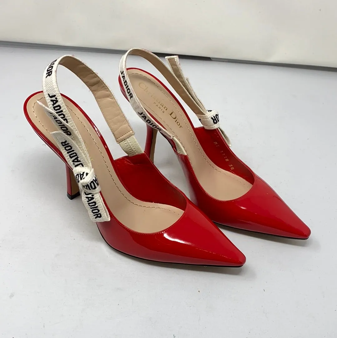 Christian Dior J'Adiore Red Patent Leather Slingback