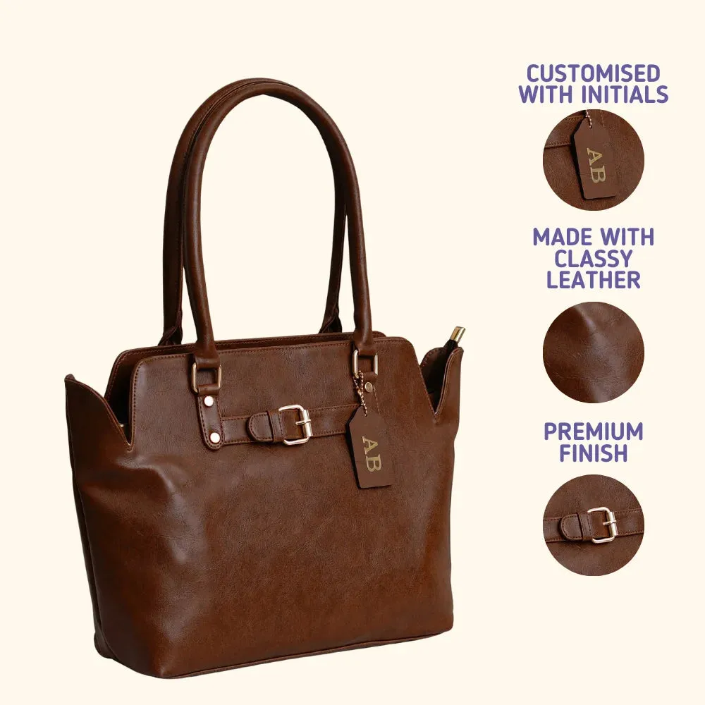 Classy Leather Customized Hand Bag 1.0 - Brown