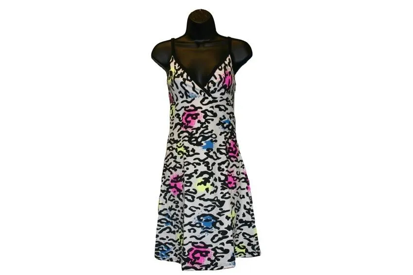Copy of White Animal Print Strappy Dress