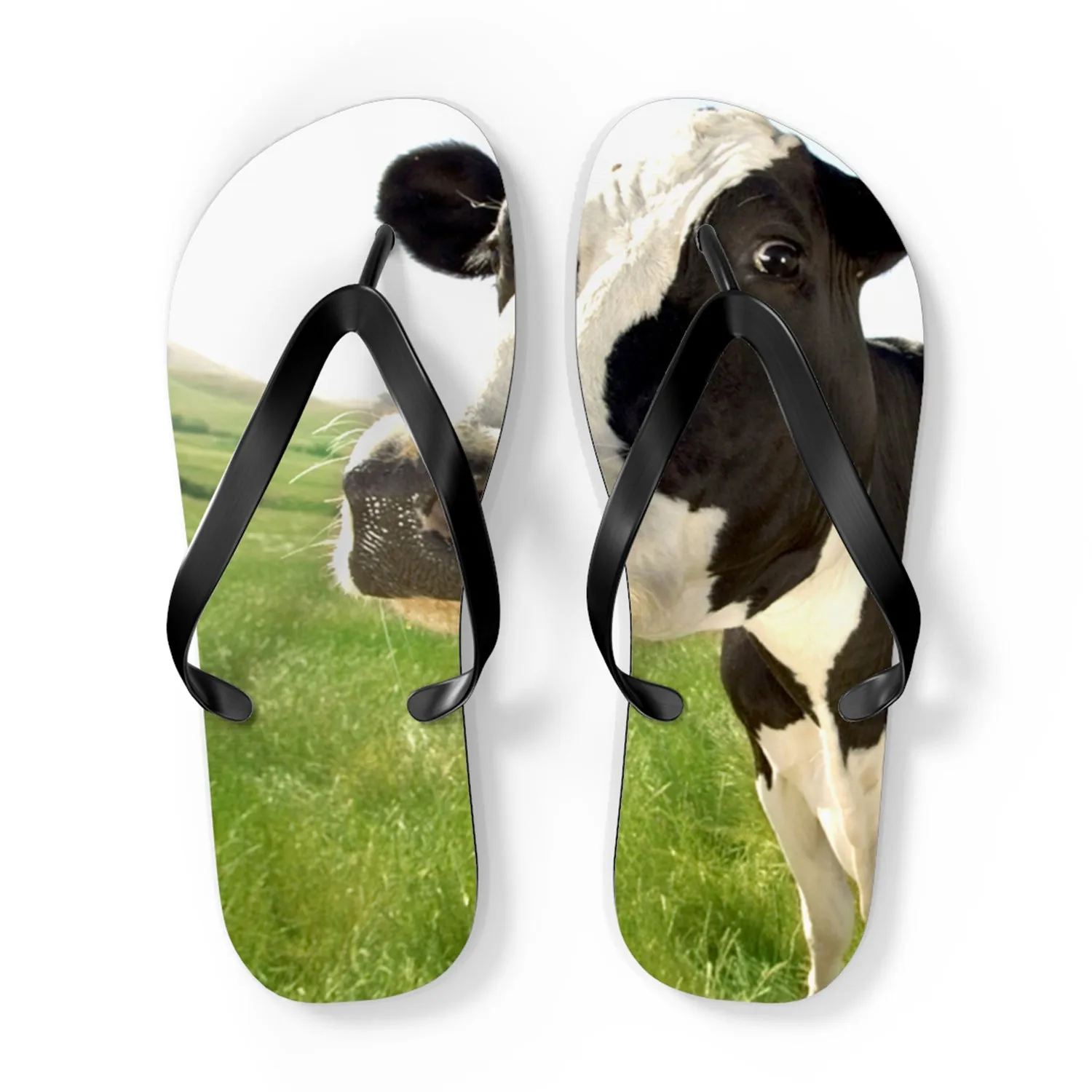 Cow In The Meadow Flip Flops