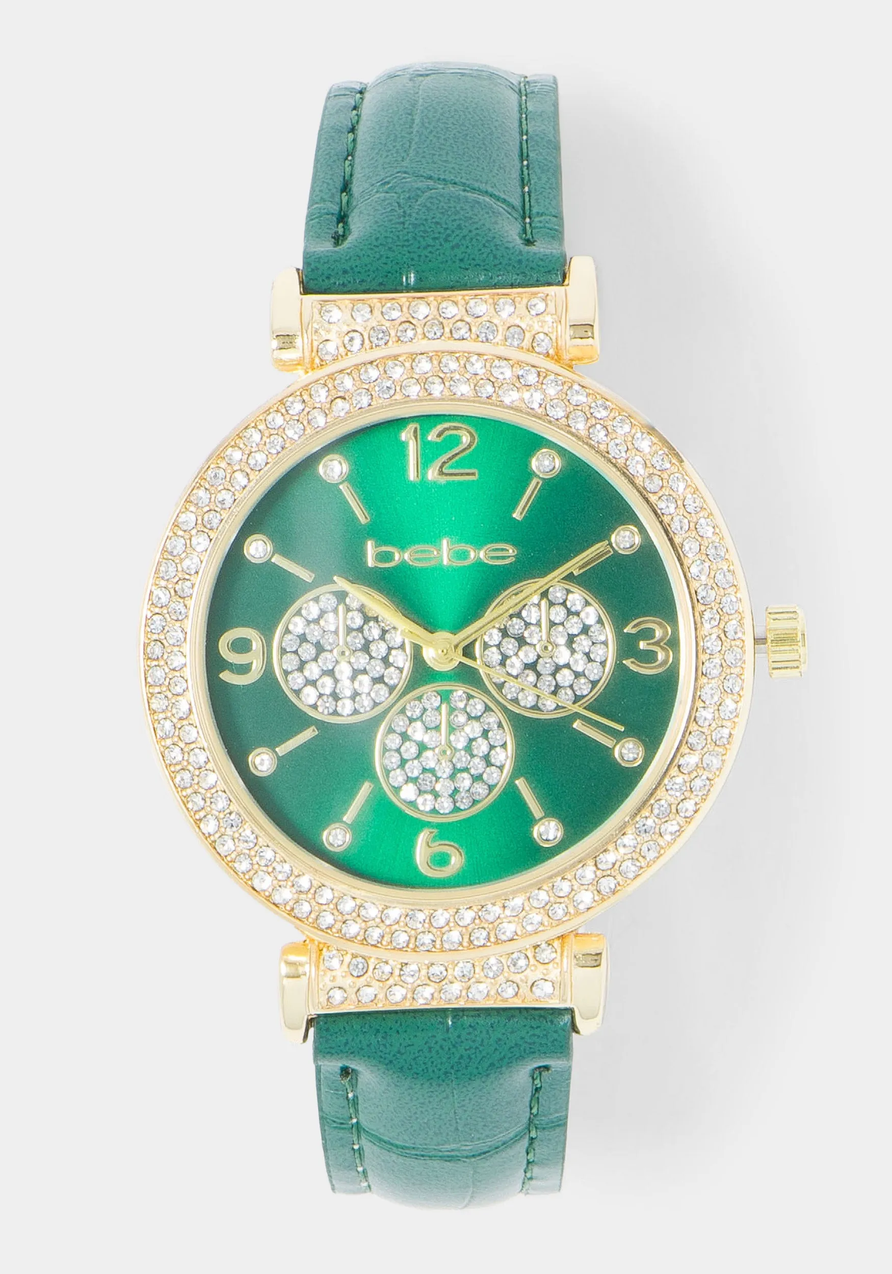 Croco Strap Crystal Watch