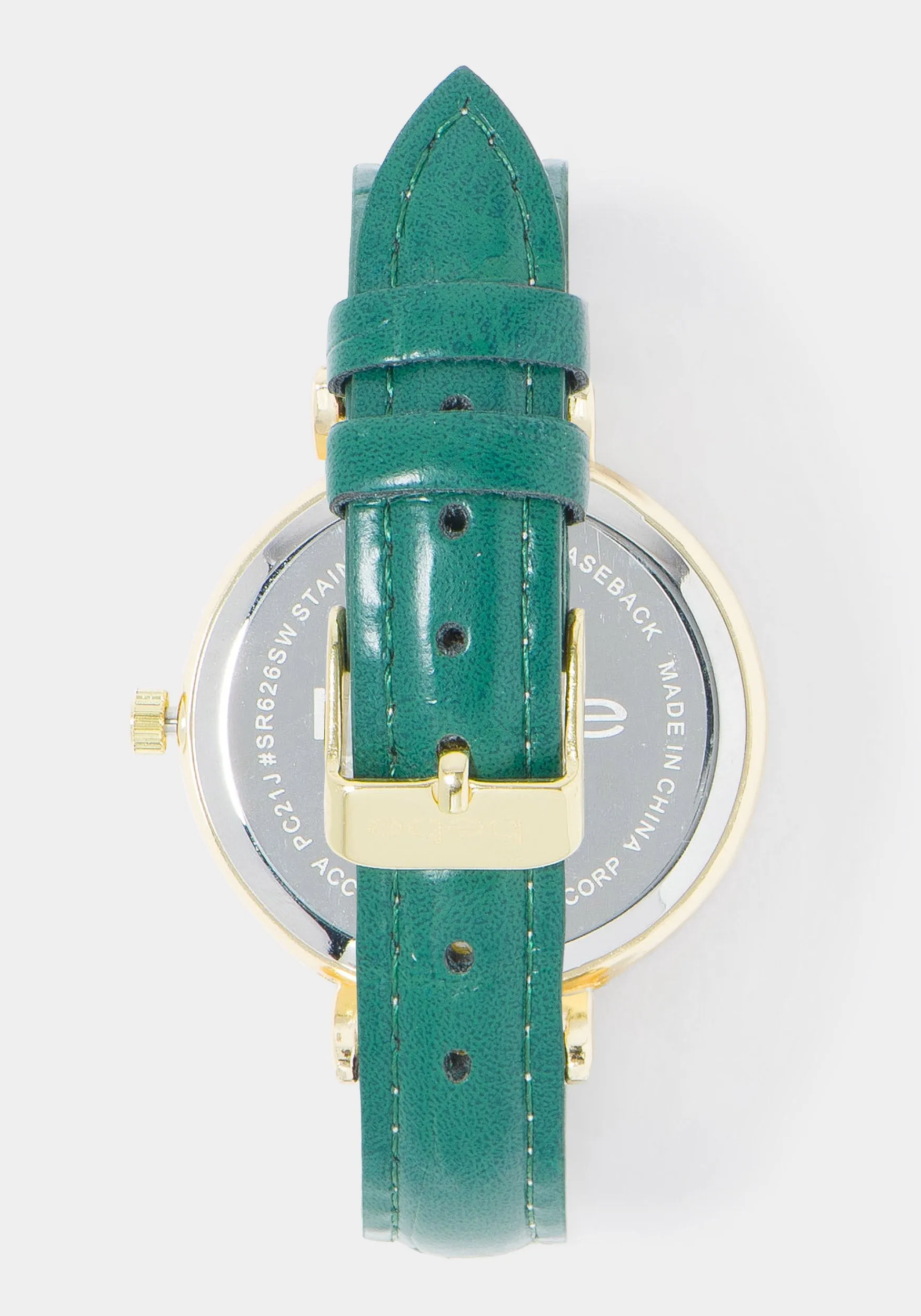 Croco Strap Crystal Watch