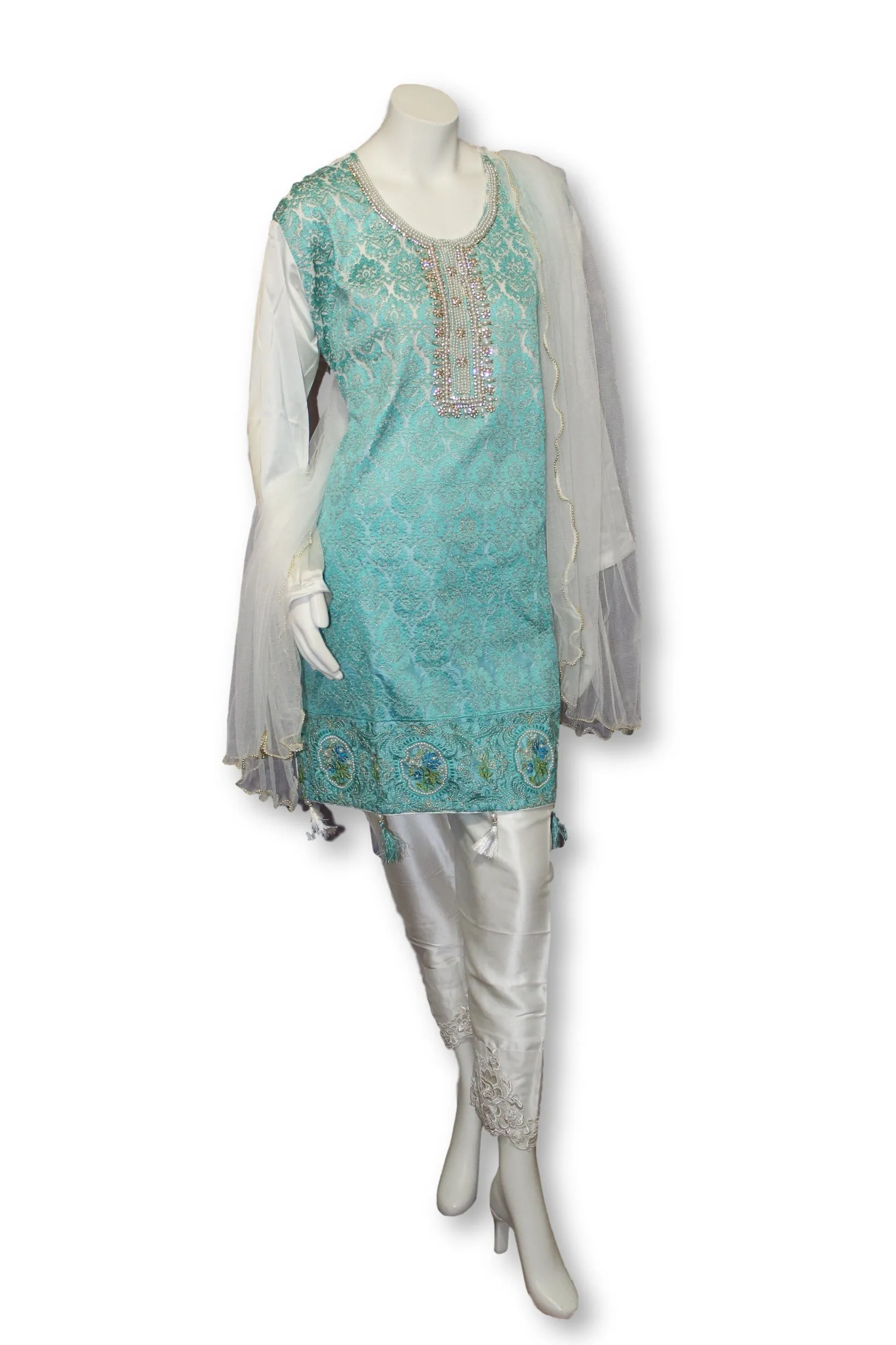D01 Pakistani Indian Women 3 Piece Semi Formal Dress