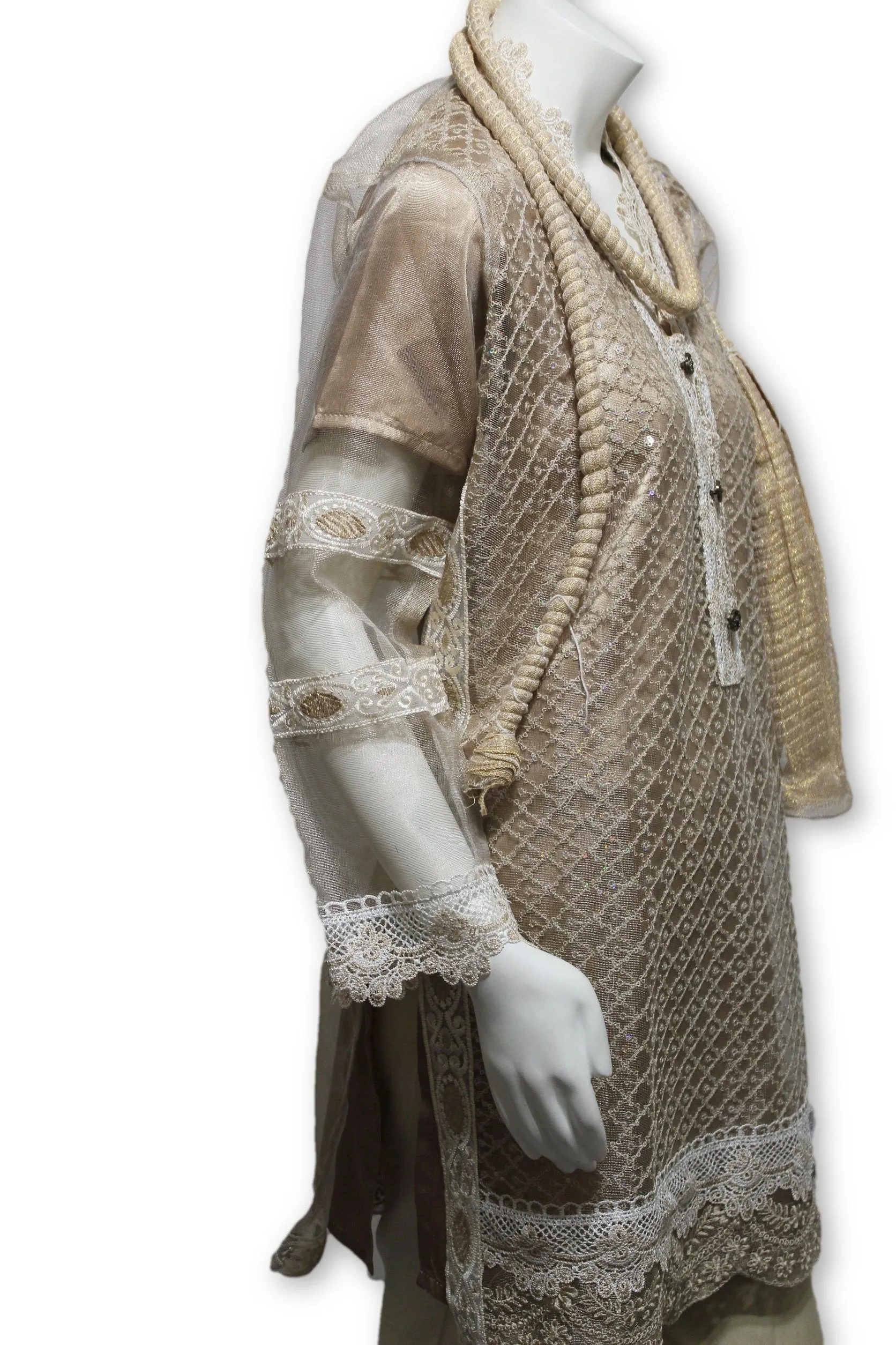 D13 Pakistani Indian Women Embroidered Organza Formal Dress