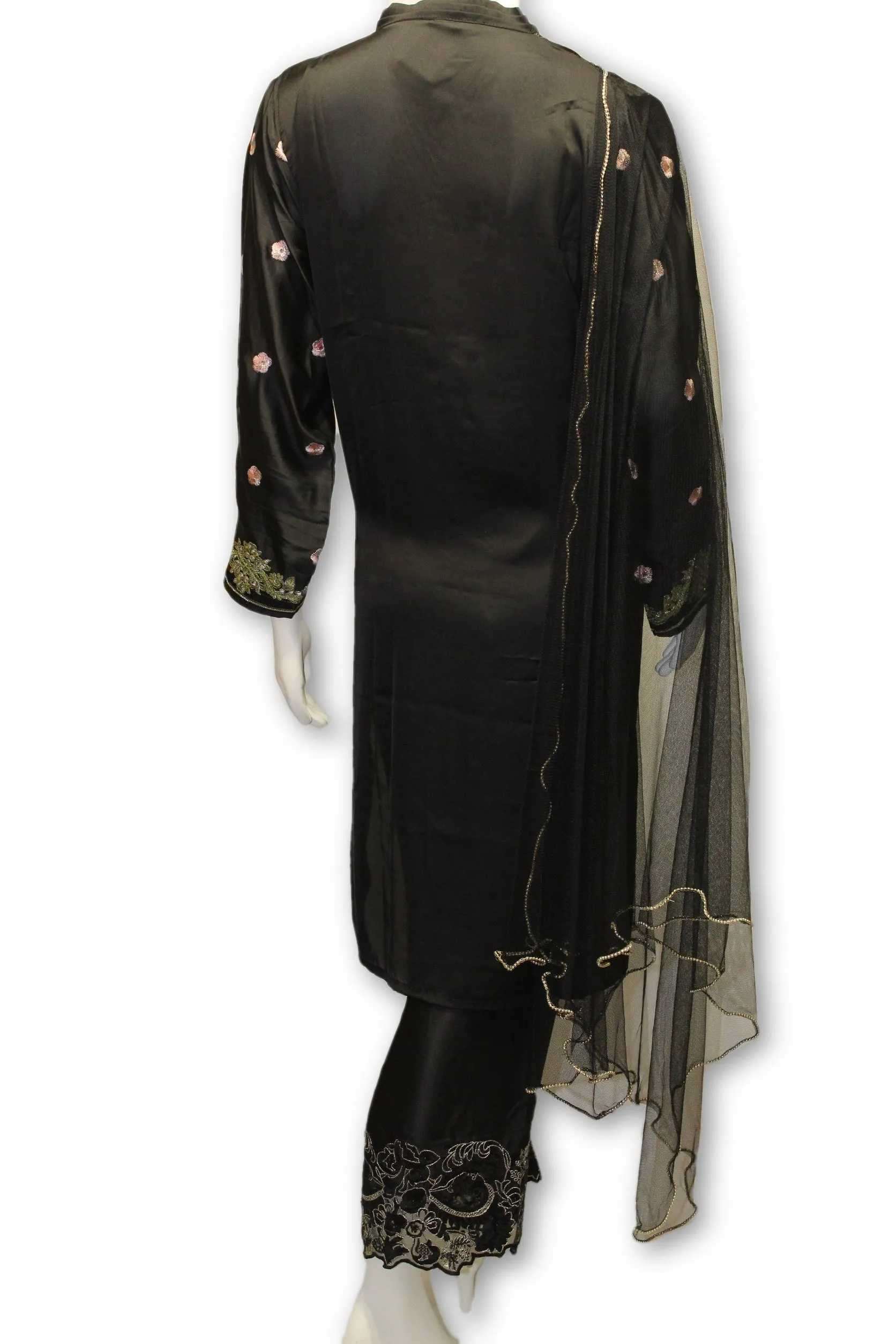 D15 Pakistani Indian Silk Embroidered Dress