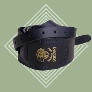 DEERING EAGLE LOGO LEATHER CRADLE BANJO STRAP