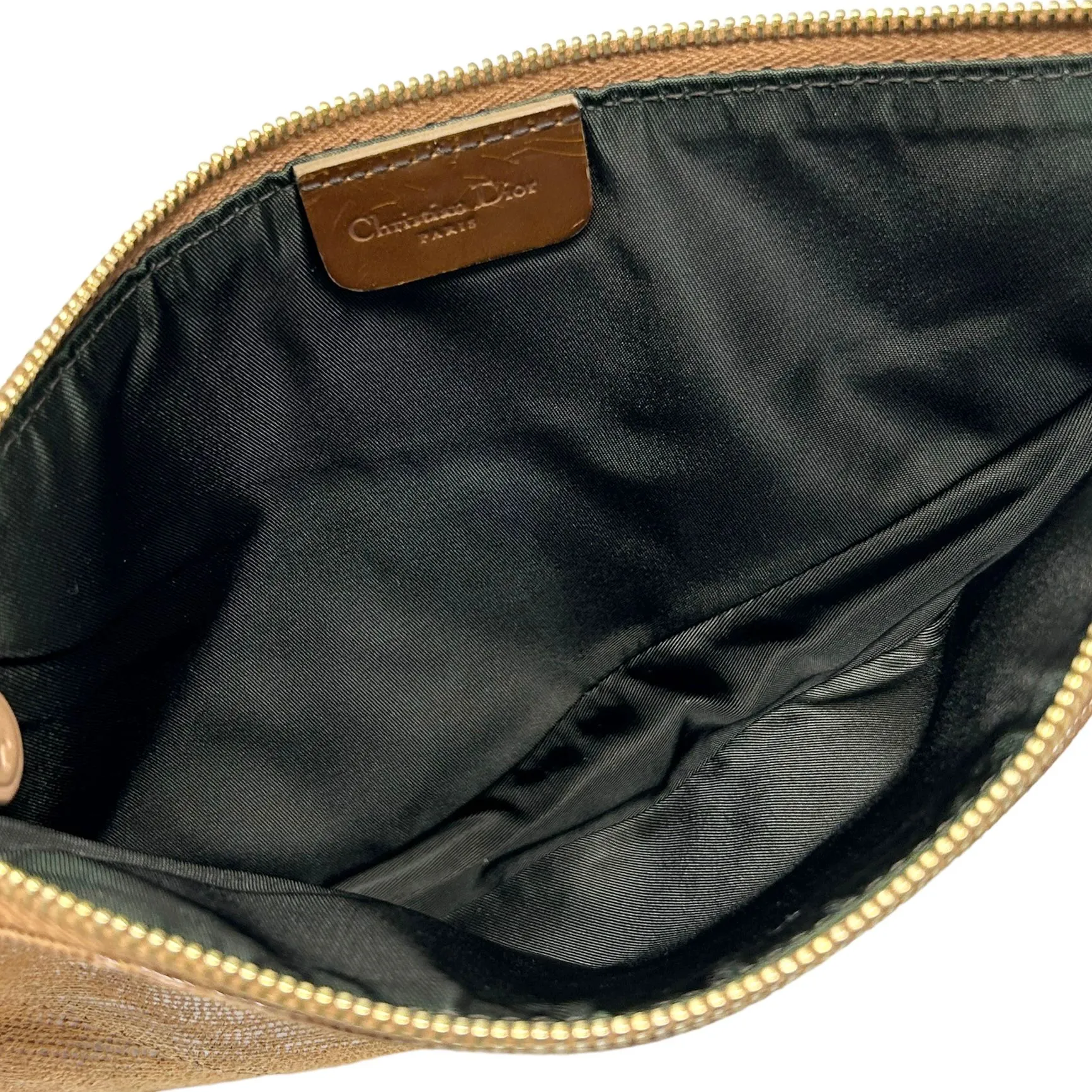Dior Brown Embossed Mini Saddle Bag