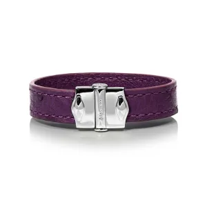 D'Monti Bordeaux Purple - France Luxe Genuine Ostrich Leather Mens Bracelet
