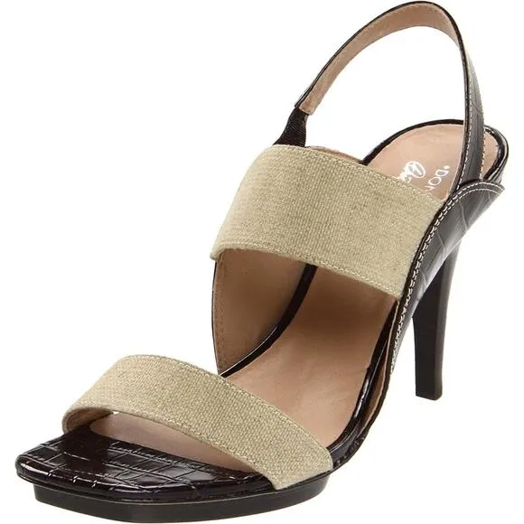 DONALD J PLINER Nika Leather Colorblock Pattern Slingback Heels Size 9