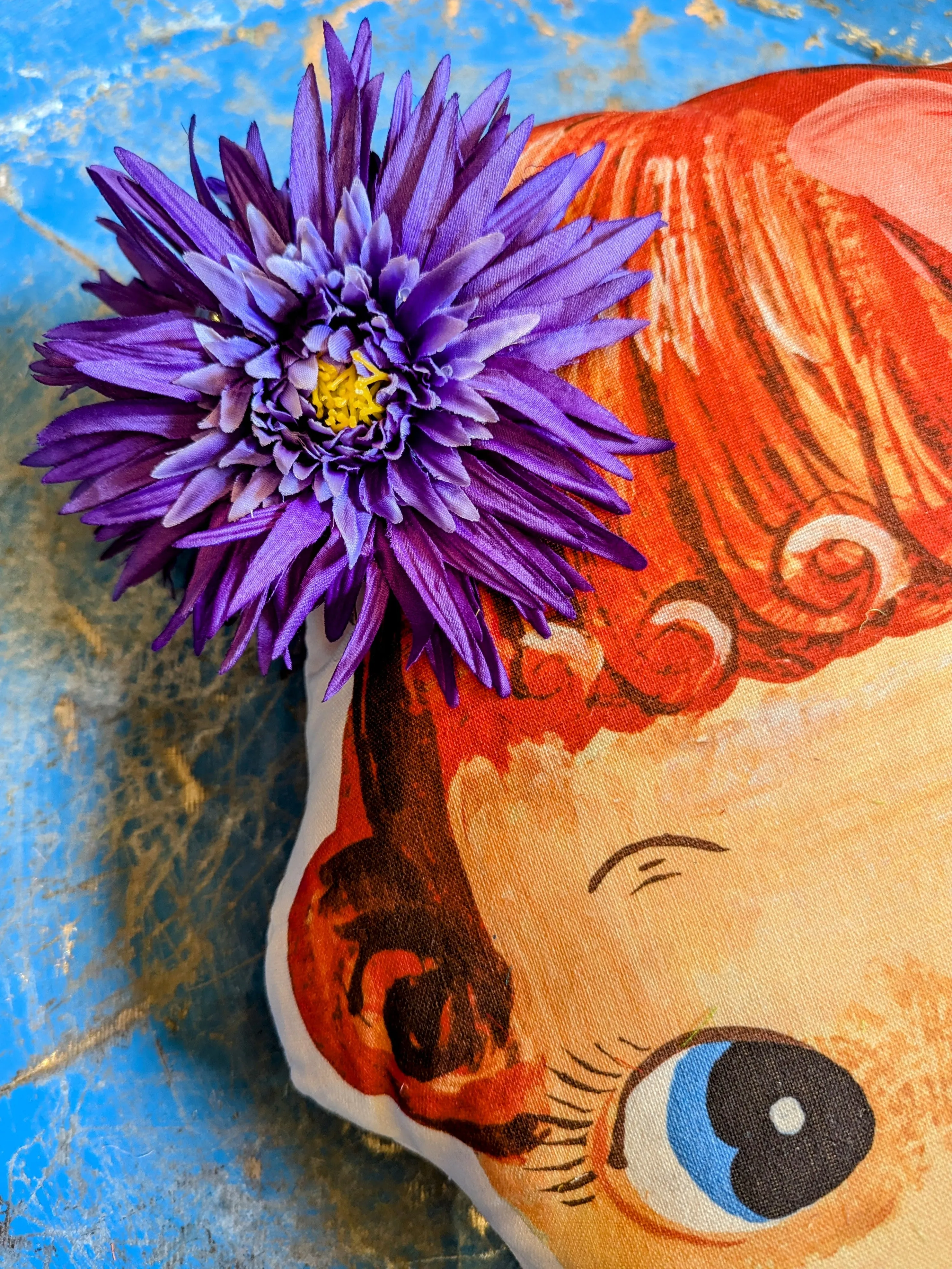 Double claw clip hair flowers - dahlia