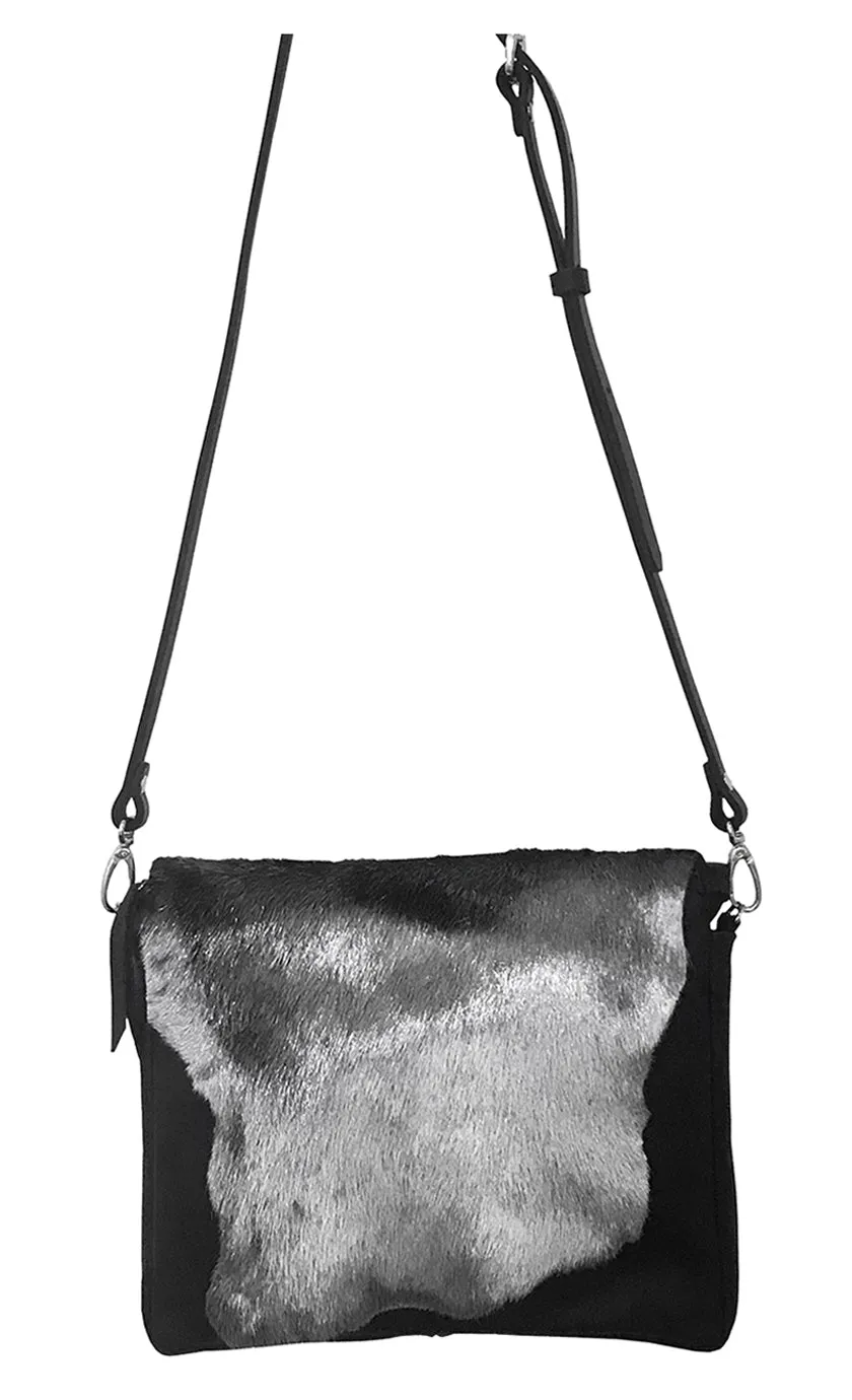 Emma Black Lizard w Silver Italian Fur