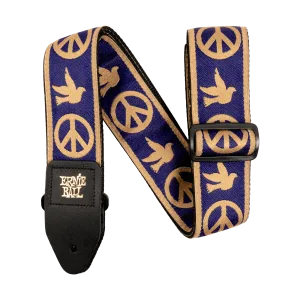Ernie Ball Navy Blue and Beige Peace Live Dove Jacquard Strap
