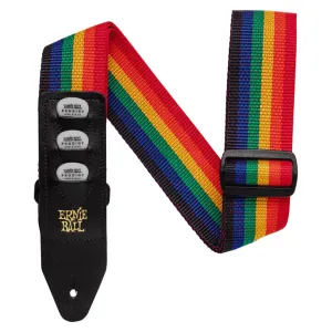 Ernie Ball Pickholder Polypro Strap, Rainbow
