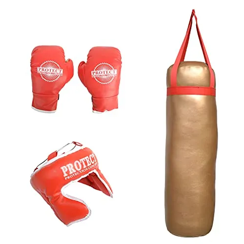 Escobar Kids Boxing Kit for Small Boys / Girls with Gloves and Head Gear Materia : others , Multi color