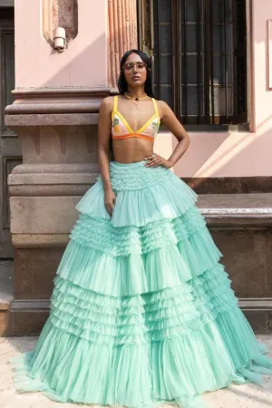 EXOTIC PINEAPPLE IN MEXICO LEHENGA