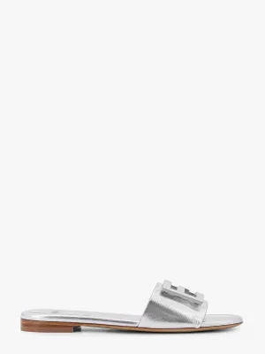 Fendi Laminated Leather Sandals With Logo On The Front