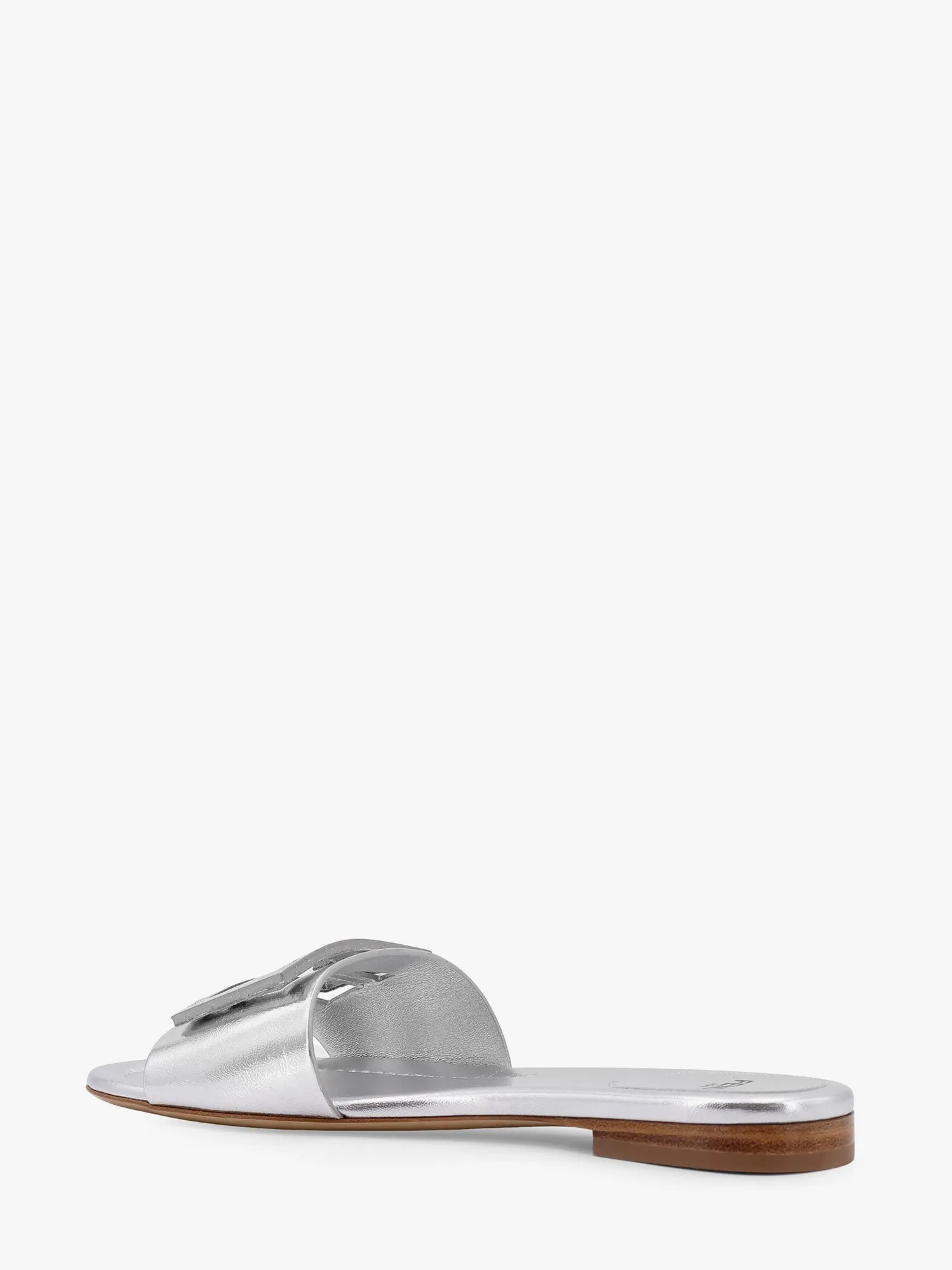 Fendi Laminated Leather Sandals With Logo On The Front