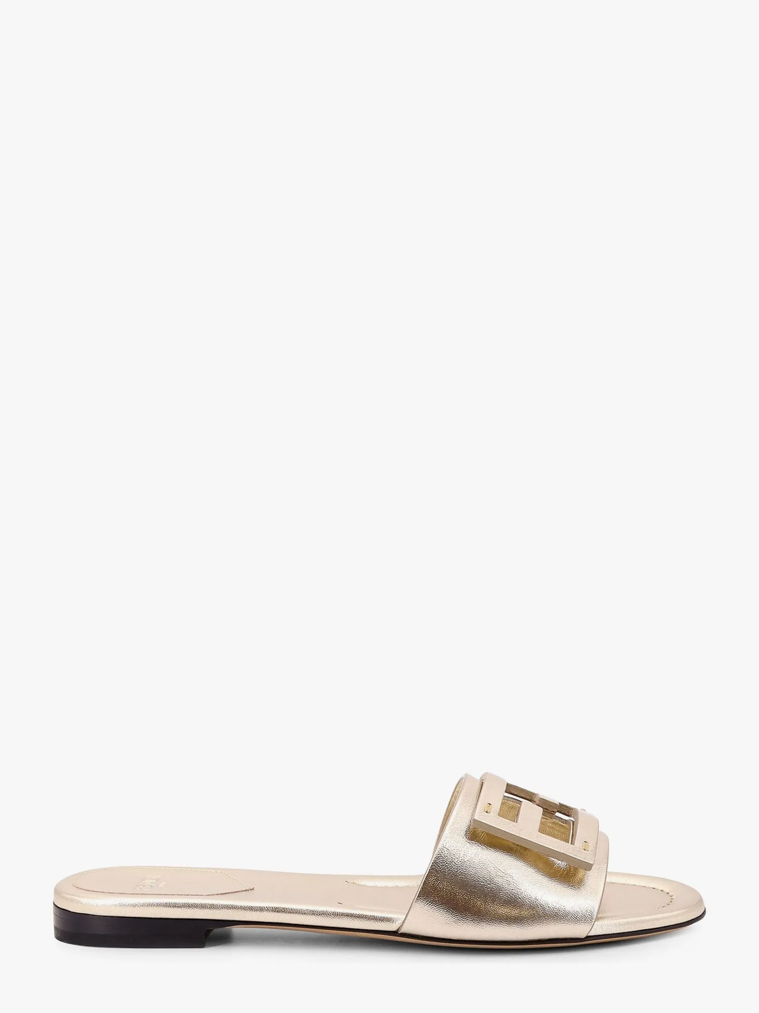 Fendi Laminated Leather Sandals With Logo On The Front