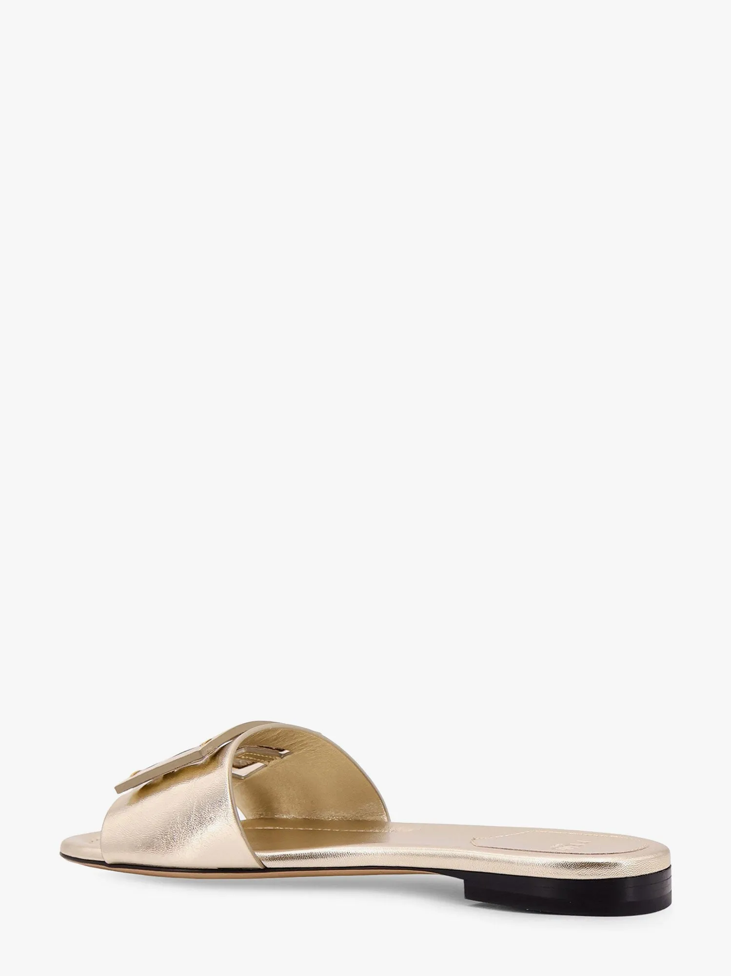 Fendi Laminated Leather Sandals With Logo On The Front