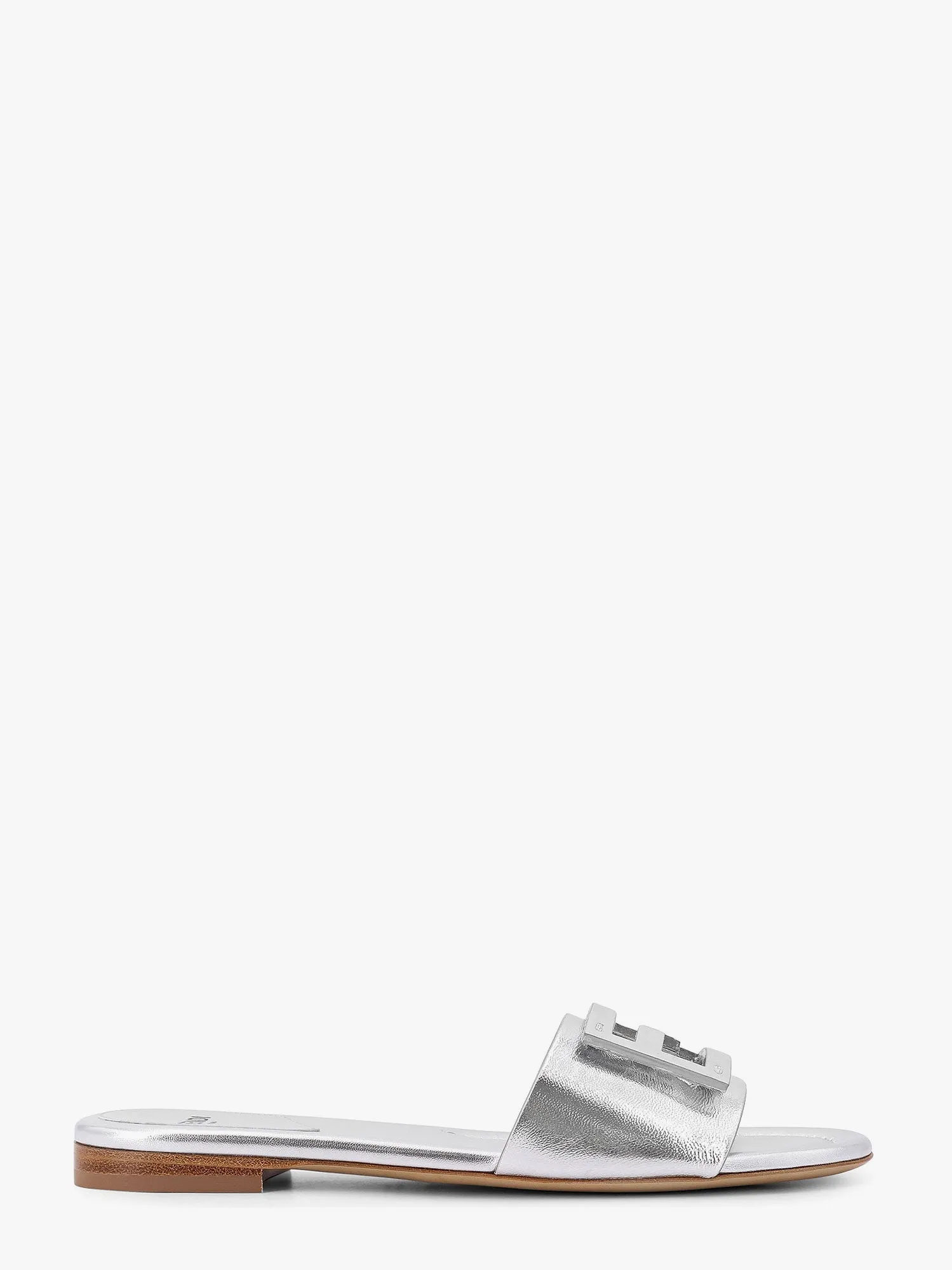 Fendi Laminated Leather Sandals With Logo On The Front