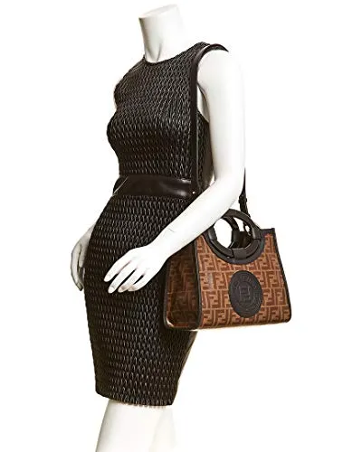 Fendi Runaway Glazed Canvas 1974 FF Stamp Small Shoulder Bag 8BH353