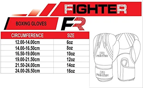 Fighter Boxing Gloves Perfect for MMA Training, Punching Bag, Kickboxing, Muay Thai Boxing Gloves for Men, Women and Adult (Black, 12 oz)