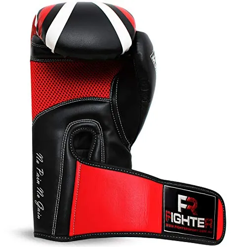 Fighter Boxing Gloves Perfect for MMA Training, Punching Bag, Kickboxing, Muay Thai Boxing Gloves for Men, Women and Adult (Red/Black, 16 oz)