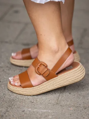 Fit Flop F-Mode adjustable tan sandal med spenne og slingback