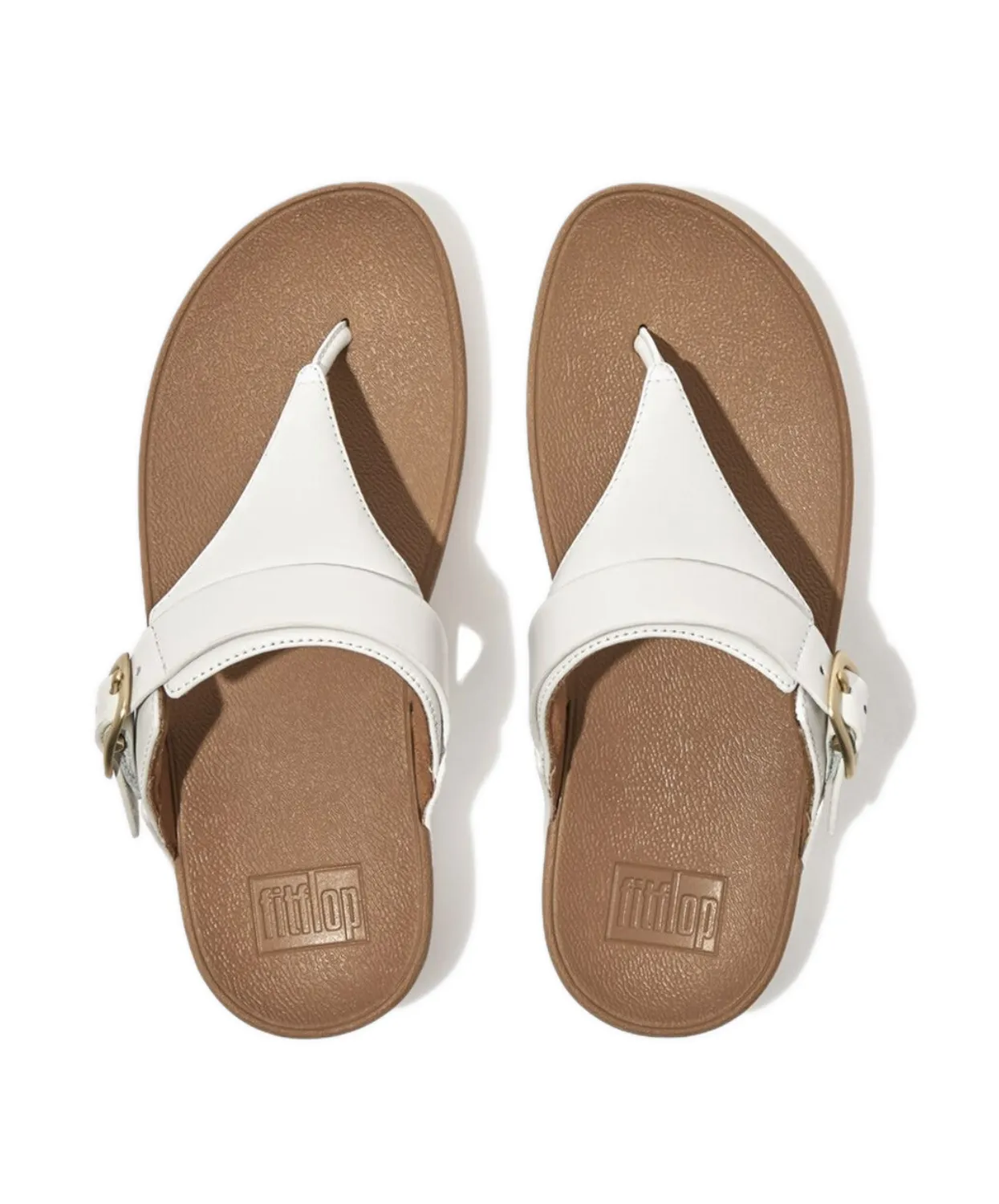 Fitflop Lulu Adjustable Leather Toe Post Sandals White
