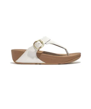 Fitflop Lulu Adjustable Leather Toe Post Sandals White