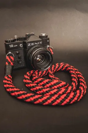 Flat Red/Black Acrylic Camera Strap