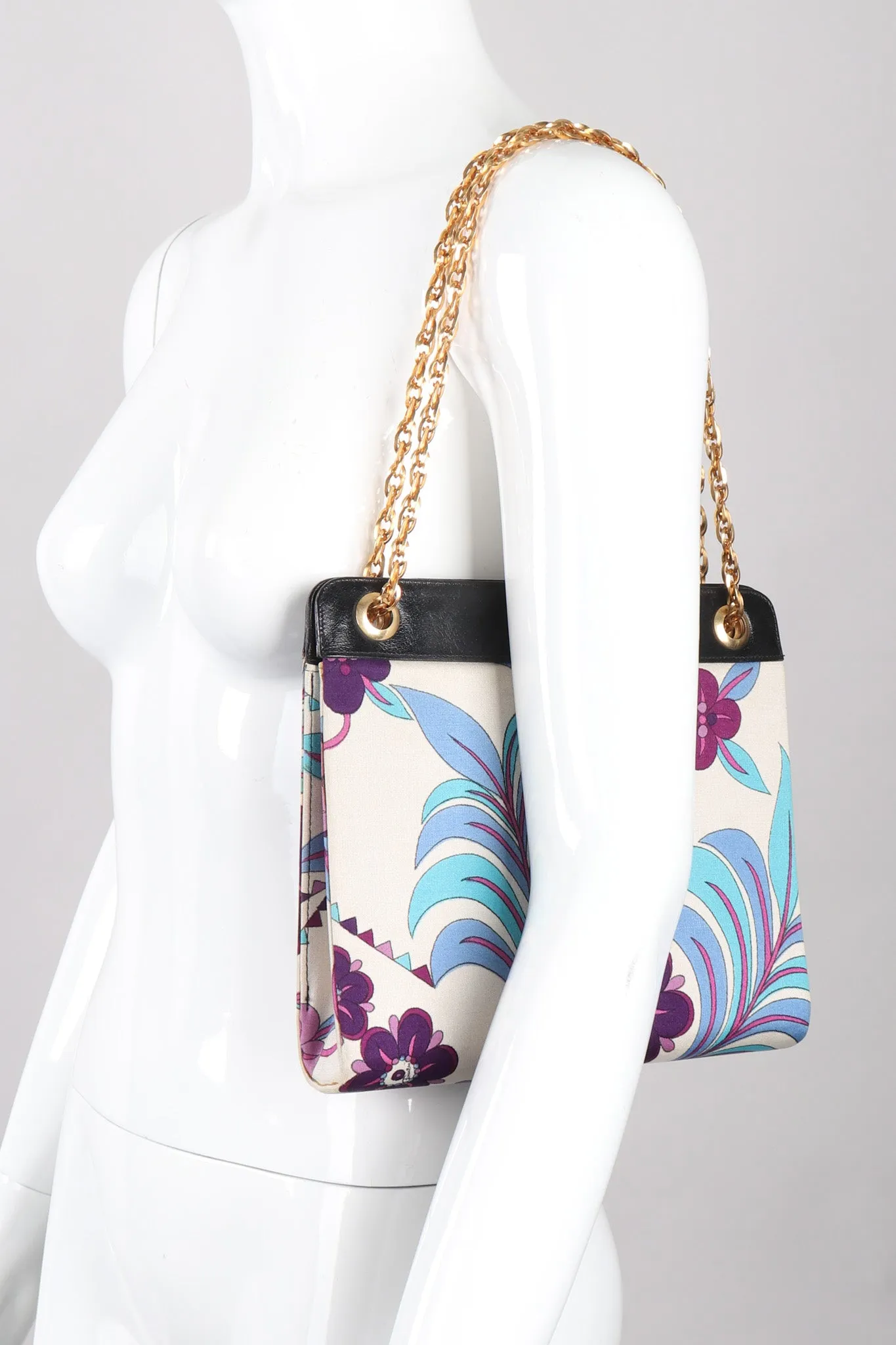 Floral Printed Chain Bag