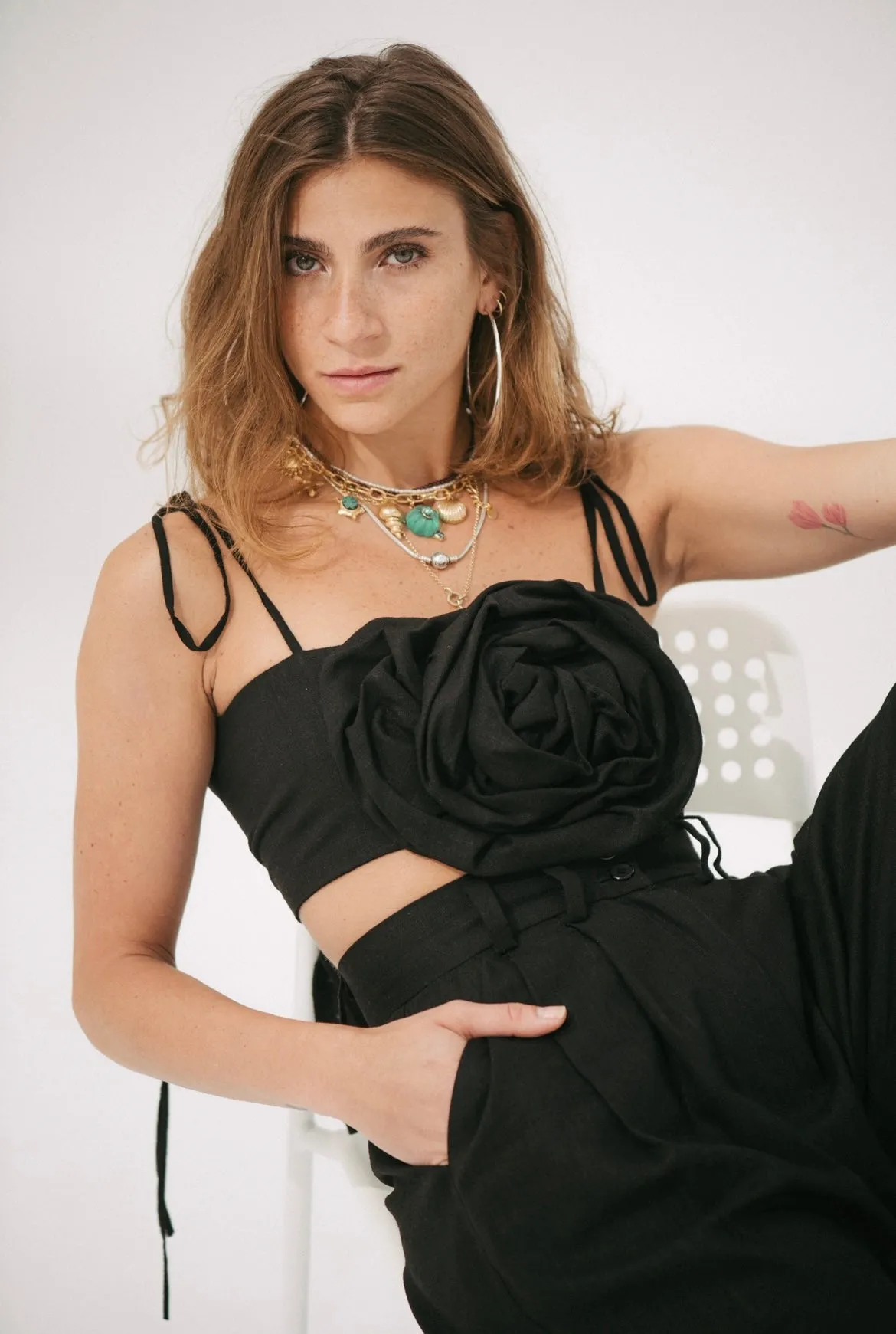Flower strappy top