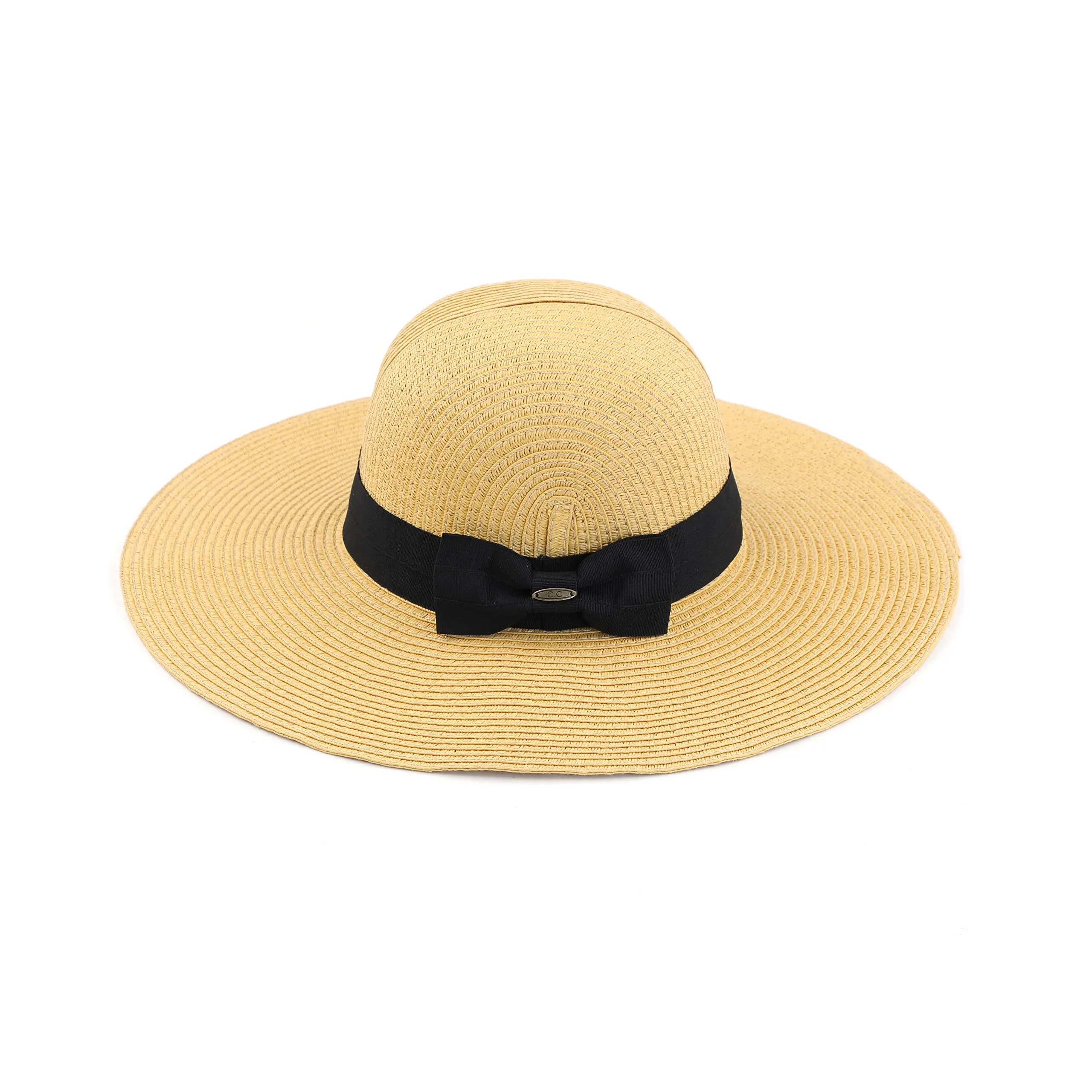 Foldable Straw Wide Brim Sun Hat by Funky Junque