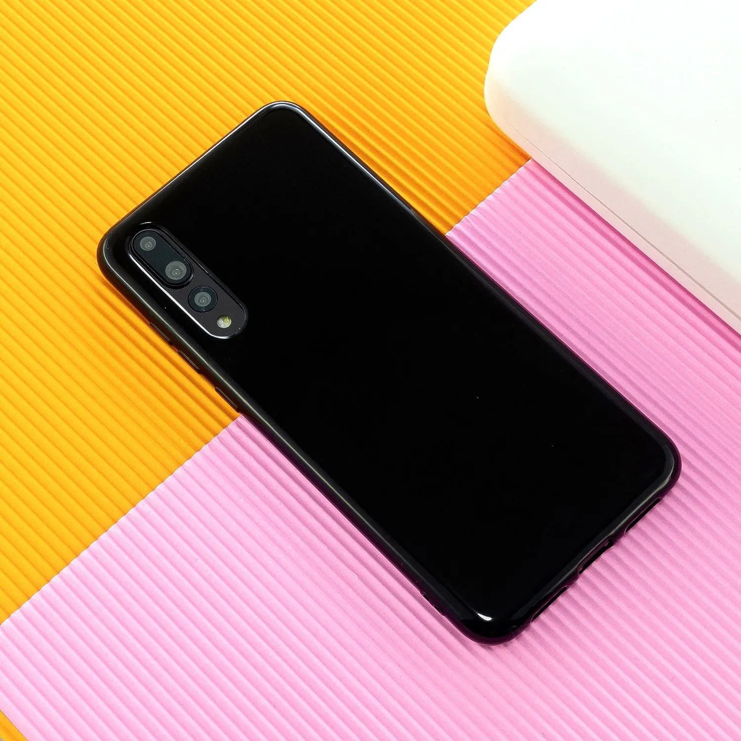 For HUAWEI P20/P20 Lite/P20 Pro Cellphone Case Simple Profile Soft TPU Phone Case Anti-Slip Smartphone Cover Fluorescent green