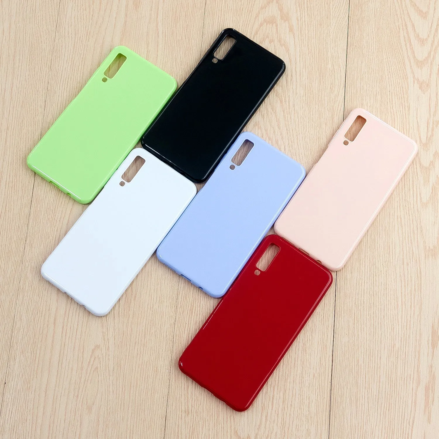 For Samsung A7 2018/A920 Smartphone Case Soft TPU Precise Cutouts Anti-slip Overal Protection Cellphone Cover  Sakura pink